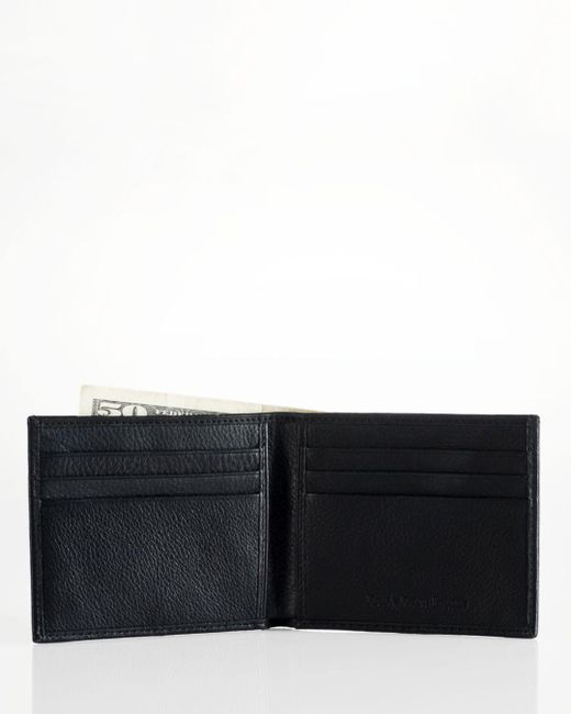 black leather polo wallet