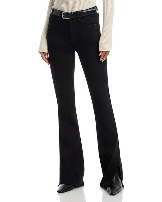 PAIGE Black Laurel High Rise Bootcut Jeans