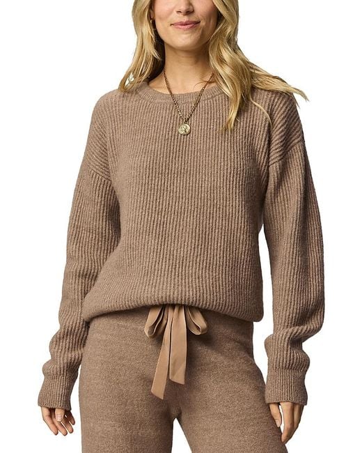 Splendid Brown Stassi Satin Tie Sweater