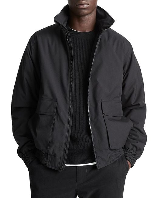 Vince Black Ripstop Bomber Jacket for men
