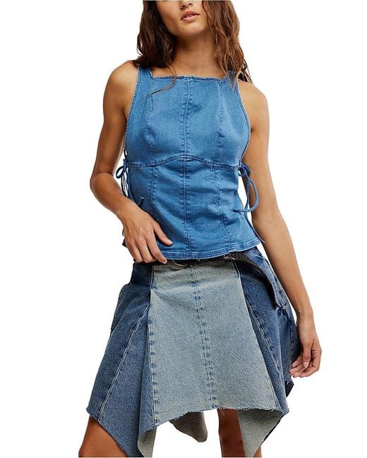 Free People Blue Not My Fault Corset