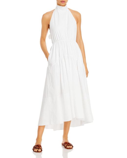 vince tie back paneled halter dress Halter Cowl Neck Dress by VINCE