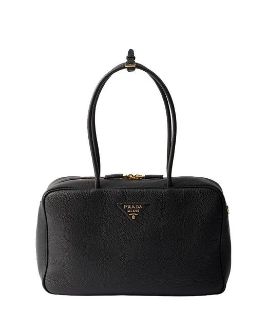 Prada Black Large Leather Top-Handle Bag