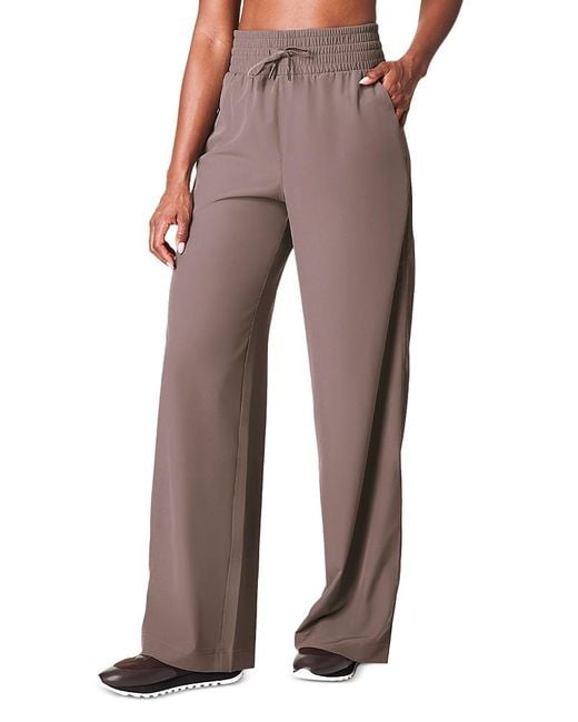 Spanx Brown On The Move Wide Leg Pants