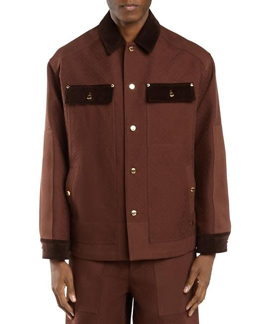 Casablanca Brown Monogram Contrast Pocket Jacket for men