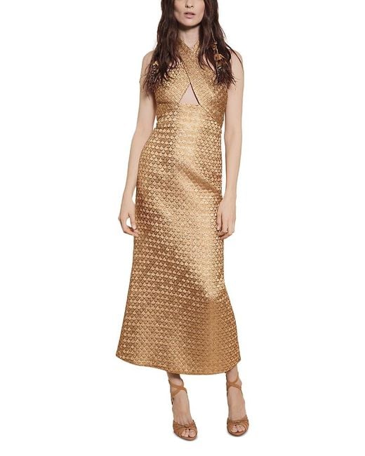 johanna ortiz gold dress 1960s Peach and Gold Tulle Party Cocktail Dress, sz. S – Lost Girls Vintage main image 0