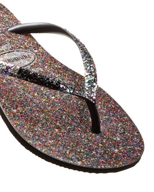 havaianas black slim flip flops