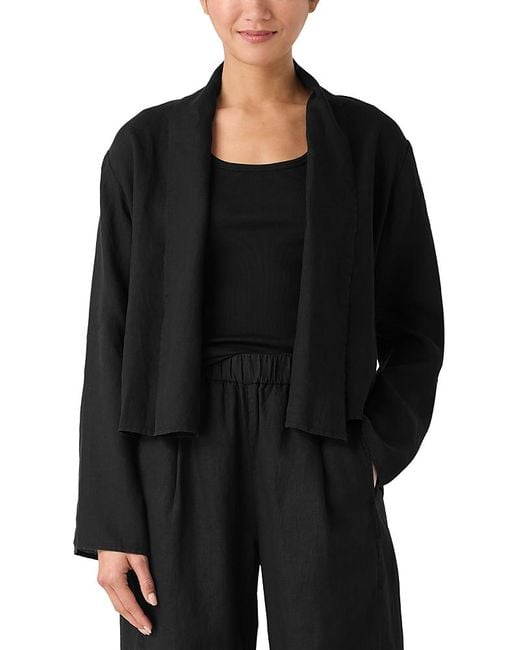 Eileen Fisher Black Linen Jacket
