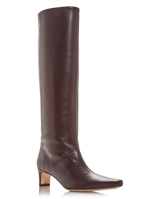 Staud Brown Wally Mid Heel Knee High Boots