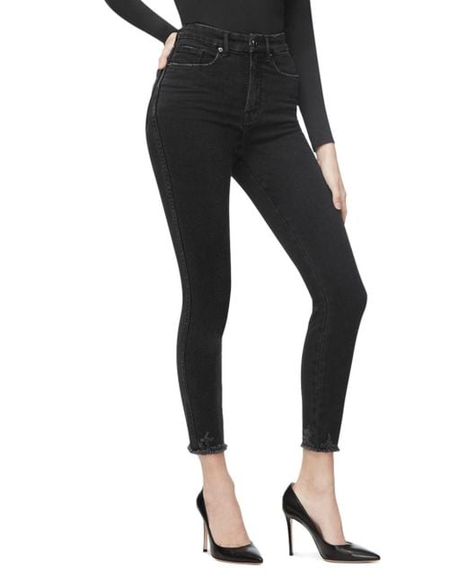 GOOD AMERICAN Denim Good Curve High Waist Crop Skinny Jeans in Black ...