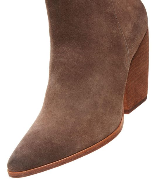 pointed suede booties
