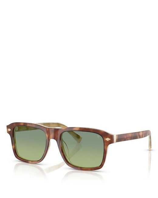 Brunello Cucinelli Green Rectangular Sunglasses, 53Mm for men