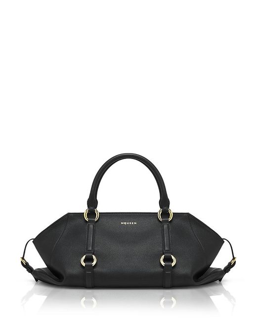 McQueen Black Farringdon Medium Bag