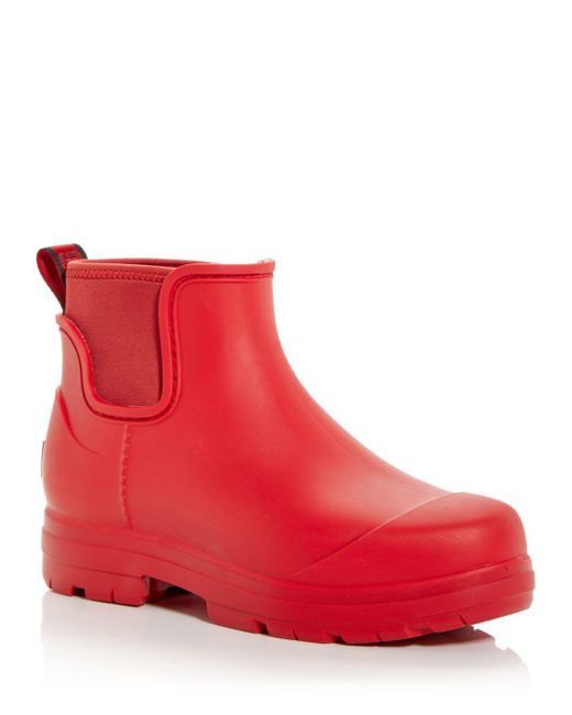 UGG Rubber Droplet Rain Boots in Red | Lyst