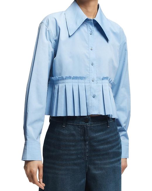Saint Art Blue Mila Pleated Hem Blouse