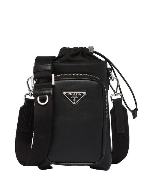 Prada Black Leather Smartphone Case for men