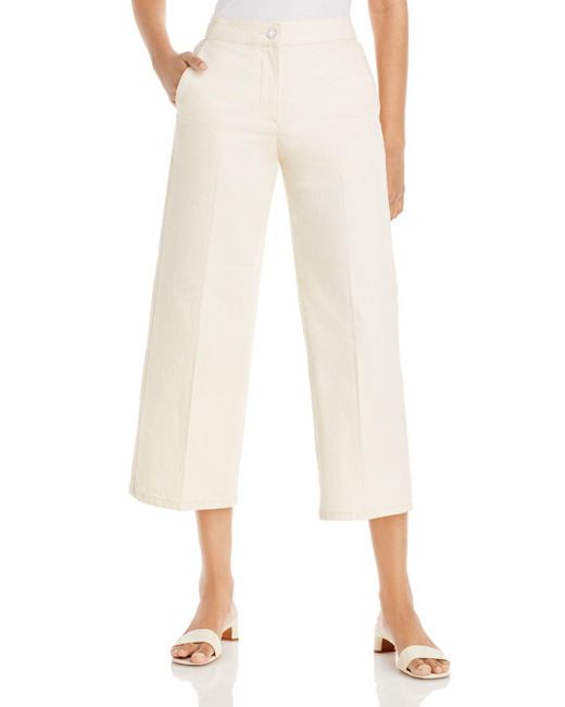 Vanessa Bruno Nadya High Waist Cropped Denim Jeans In White Lyst