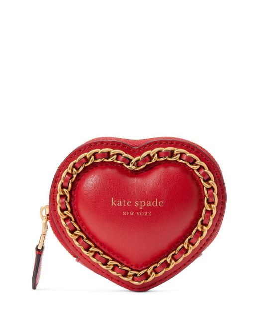 Kate Spade Amour Puffy Leather Heart Coin Purse in Red Lyst