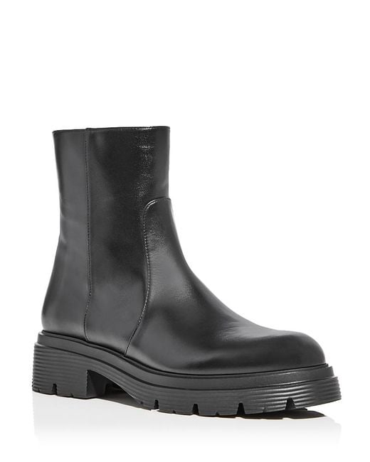 Stuart Weitzman Black Husdon Lite Zip Booties