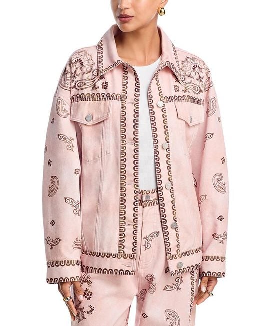 ALÉMAIS Pink Akia Denim Jacket