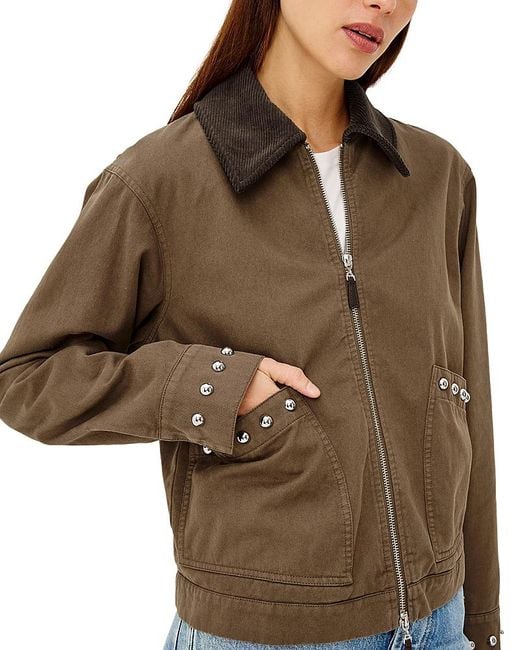 Rails Brown Redding Cotton Stud Trim Jacket