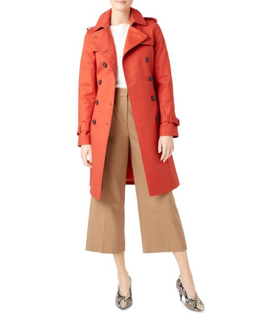 Hobbs Cotton Saskia Trench in Burnt 