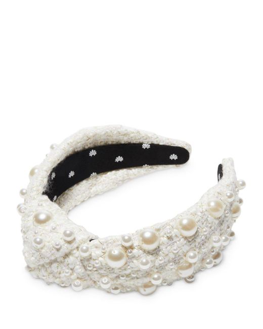 lele sadoughi white pearl headband