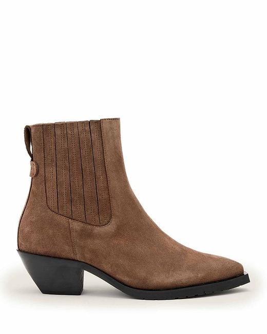 AllSaints Brown Marcie Suede Boots