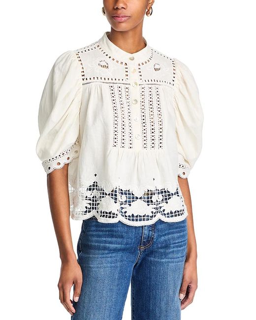Off-White Garden Tiles Tassels Richelieu Blouse