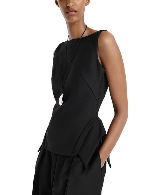Rohe Black Deconstructed Collar Top