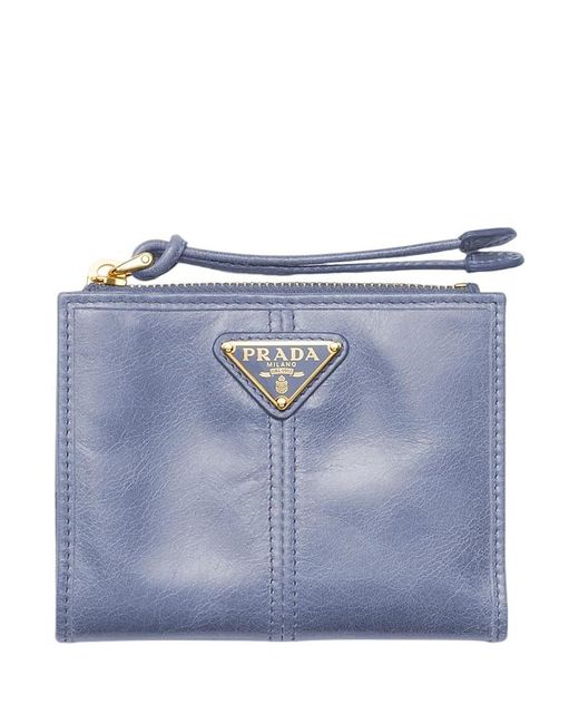 Prada Blue Small Leather Wallet