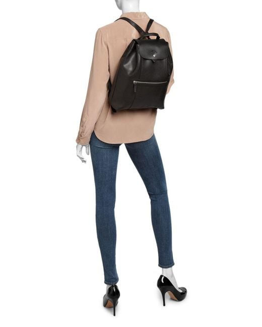 Longchamp Leather Veau Foulonne Backpack in Black,Silver Tone ... Longchamp Leather Veau Foulonne Backpack in Black,Silver Tone ...