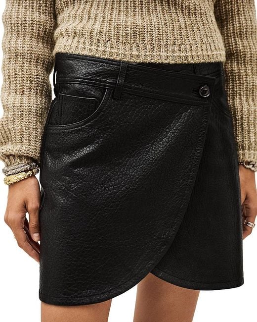 Ba&sh Black Bango Leather Skirt