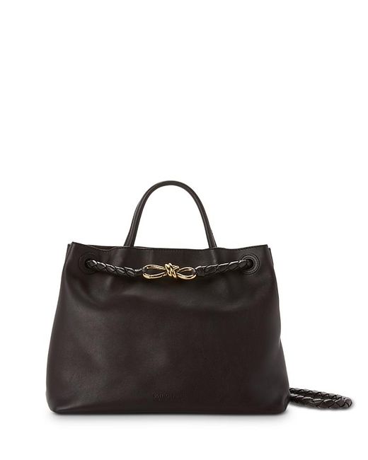 Bottega Veneta Black Medium Andiamo Leather Top Handle Bag