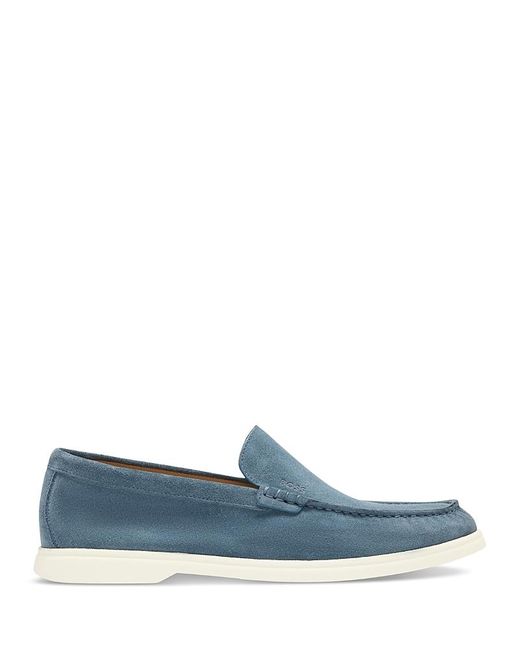 Boss Blue Sienne Slip On Moc Toe Loafers for men
