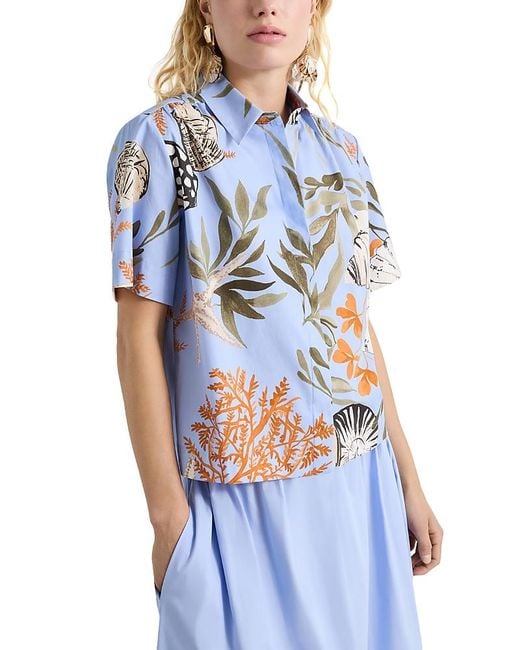 Marella Blue Formosa Printed Blouse