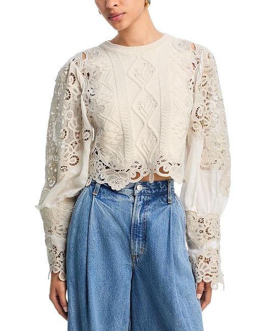 Sea Blue Vania Lace Combo Sweater