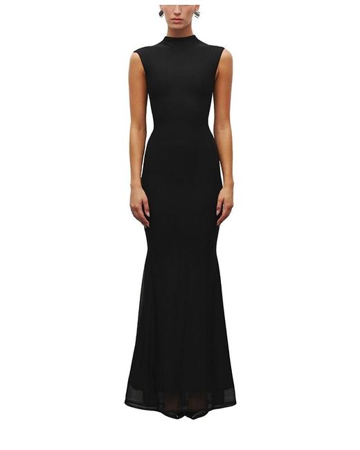 cocktail black dresses for women Heiress Black Bustier Ruffle Flower Maxi Dress UK XS main image 1