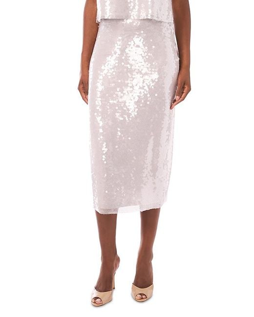 1.STATE Pink Sequinned Column Skirt