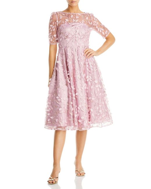 Eliza J 3d Flower Illusion Yoke Dress in Pink | Lyst Canada