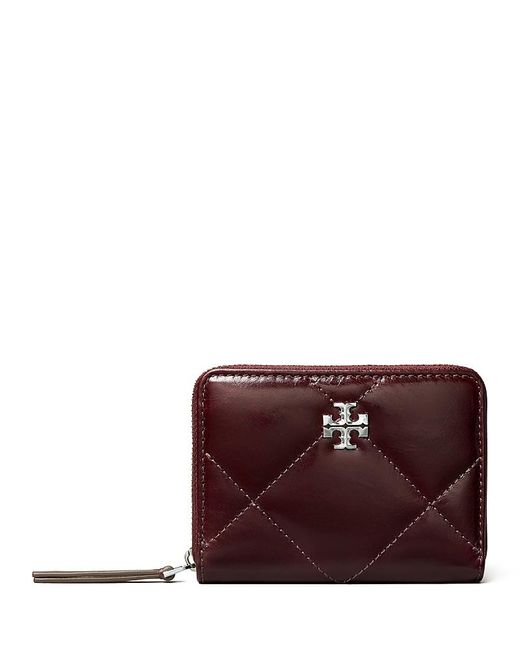 Tory Burch Purple Kira Leather Diamond Quilted Wallet
