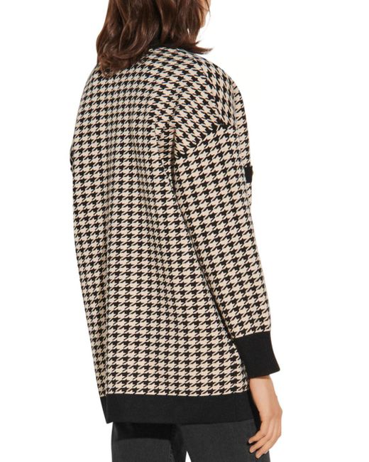 houndstooth cardigan long