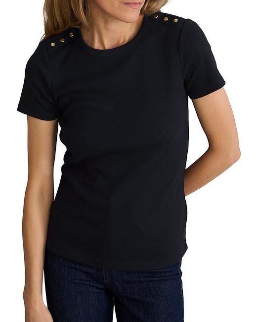 Hobbs Black Eva Ribbed Tee