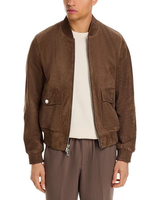 Michael Kors Suede Bomber Jacket in Brown for Men Lyst UK