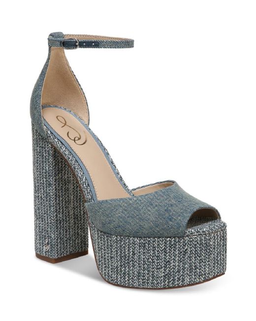 Sam Edelman Kori Snip Toe High Heel Platform Sandals in Gray Lyst