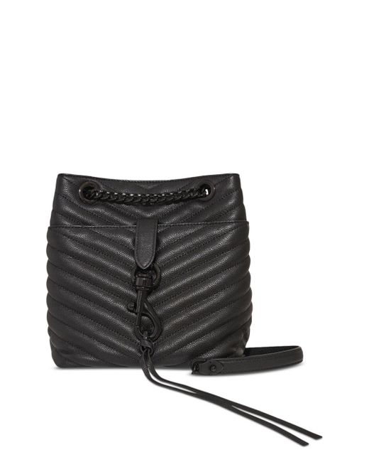 Rebecca Minkoff Edie Quilted Leather Bucket Crossbody in Black Lyst