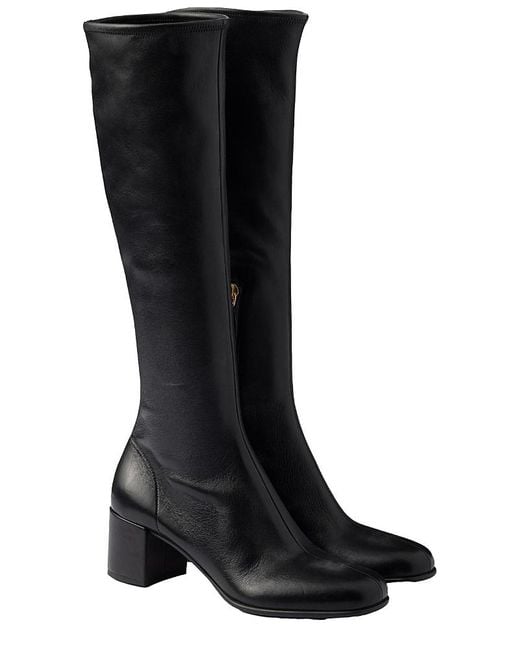 Prada Black Stretch Nappa Leather Boots