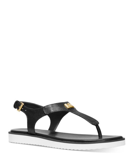 MICHAEL Michael Kors Leather Brady Thong in Black - Save 58% - Lyst
