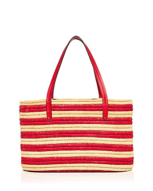 Poolside Red Capri Raffia Tote