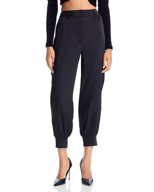 Aqua Blue Satin Jogger Pants